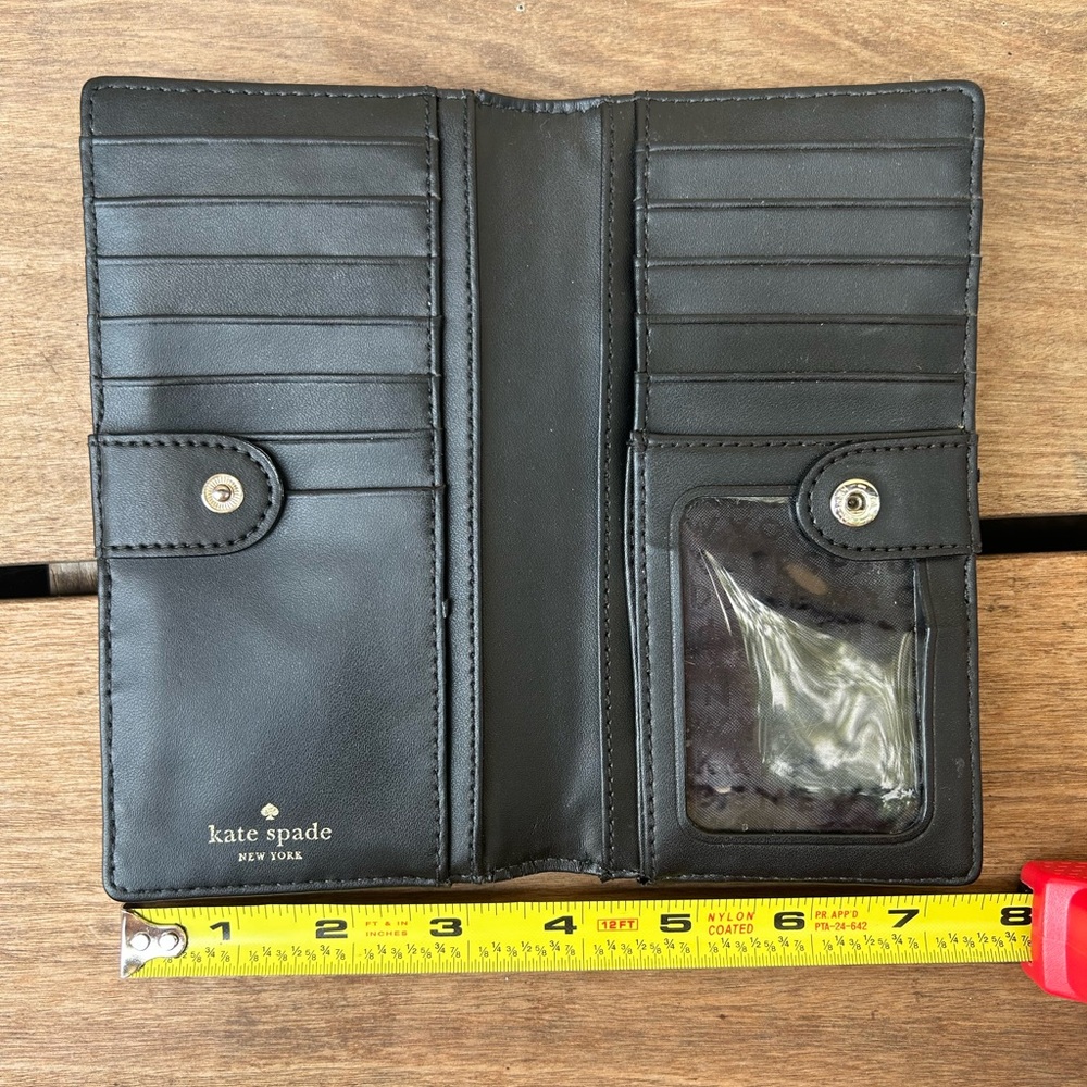 Kate Spade New York Stacy Bow Montford Park Wallet Billfold Black Leather - Picture 16 of 16